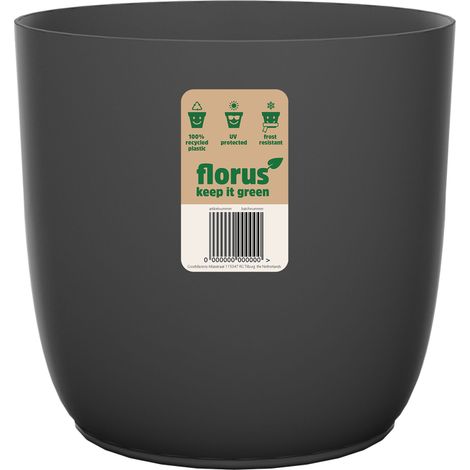 Florus Flow Flowerpot 18 Anthracite Vaso Rotondo