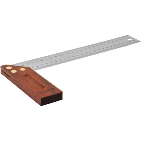 Equerre à chapeau/équerre de menuisier STIER, palissandre, 90° / 45°, 300 mm