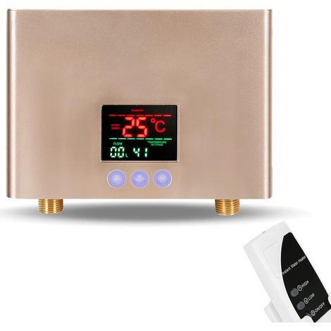 Mini chauffe-eau instantané 3000 W, système de chauffage à température constante sous évier, avec télécommande (doré) (1/5)