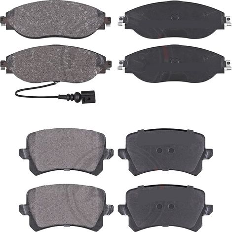 KIT PASTIGLIE FRENO ANTERIORI E POSTERIORI compatibile con VW TOURAN (1T3) / PASTIGLIE FRENANTI AUTO OEM P 85 146 ,P 85 114 / SOSTITUZIONE DIRETTA / BASSA POLVERE / SILENZIOSO (1/4)