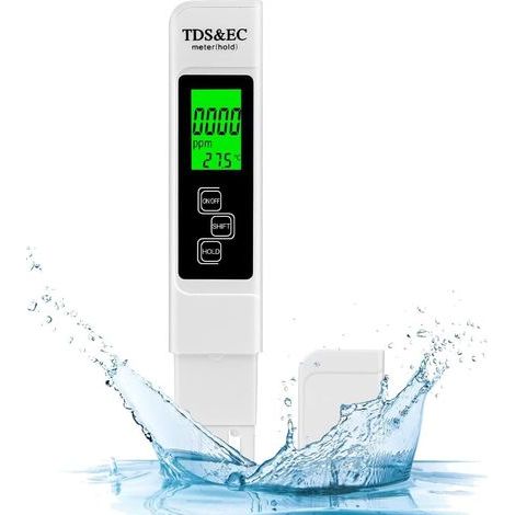 Testeur de qualité de l'eau, Testeur pH Mètre 4 en 1 et TDS&EC Mètre Température, mètre avec Écran LCD, résolution Haute précision 0,01, pour Eau Potable, Piscine, Aquariums, Hydroponie(ne peut pas te (1/4)