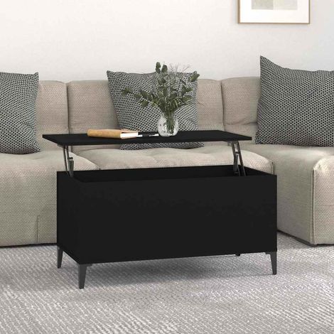 Table basse Table d'appoint pour Salon Chambre - Noir 90x44,5x45 cm Bois d'ingénierie BV909141 - BonneVie (1/5)
