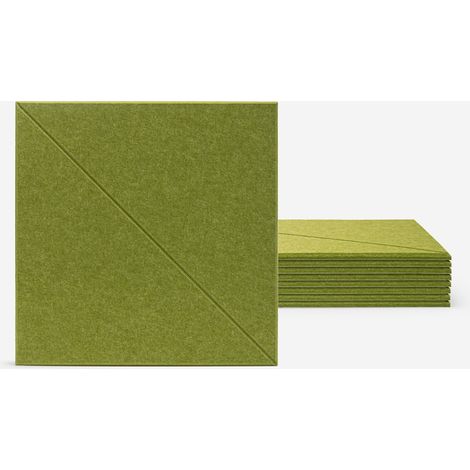 Set di 8 pannelli fonoassorbenti verdi 60x60cm decorativi parete Toon-V