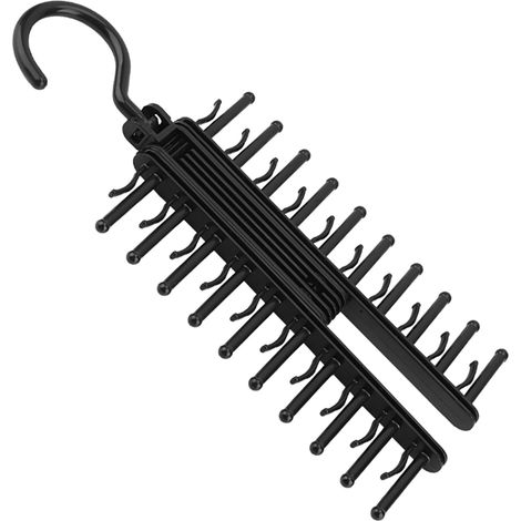 Porte-foulards à 20 rangées, porte-cravates, cintre pour ceintures, cintre en croix réglable, support mural antidérapant (1/5)