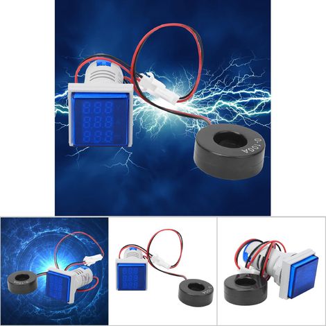 3-stelliges Digitalmultimeter, Wechselspannungs-, Strom- und Frequenzmesser, blau (1/5)
