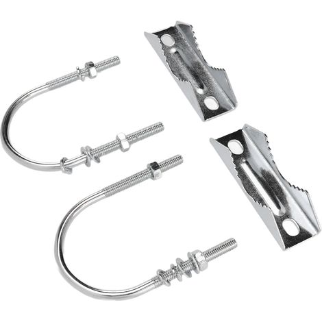 Serre-mât double pour antenne en fer, bloc mâchoire en V, étriers en U, support mât à mât, extérieur, lot 16 pièces (1/5)