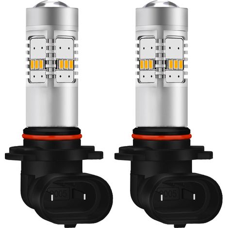 Luce di guida DRL 1800LM 9005 / HB3, luce di guida a 360°, adatta come luce di marcia diurna o come sostituzione dei fendinebbia, ambra