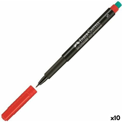 Faber - castell permanentmarker multimark spitze super fein rot -10 einheiten-