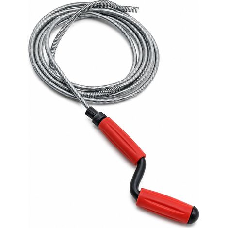 Furet Deboucheur Canalisation 5 m Rouge, Deboucheur Canalisation Manuel avec Manivelle, Furet Plomberie Flexible en Acier Carbone pour Evier, WC, Douche, Baignoire, Siphon et Tuyaux (1/5)