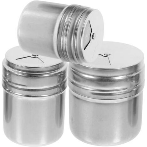 3 pièces Set de Pots à Épices Acier Inoxydable avec Distributeur de Poivre et Portecuredents Rangement Cuisine pour Sel Sucre et Condiments Barbecue et Camping (1/5)