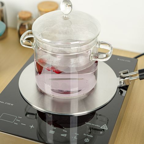 Glass Pot - 1350ml Clear Heat-Resistant Cookware with Lid, Quick Heating Simmer Pot for Sauce, Soup, Pasta, Tea Brewing, Kitchen Stove Cooking, Glass Cooking Pots for Home (1/2)