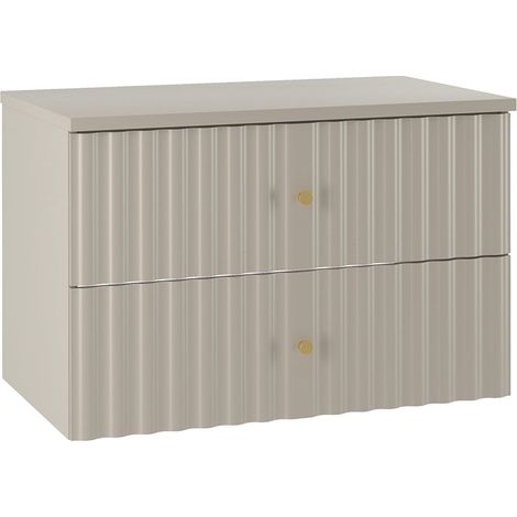 Meuble sous-vasque 80cm plan de toilette Izae Cachemire (1/5)