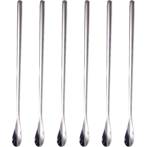 Cuillère À Mélanger Café - Acier Inoxydable - 22 Cm - Pour Cocktails Et Thés Glacés - Lot De 6 (1/5)