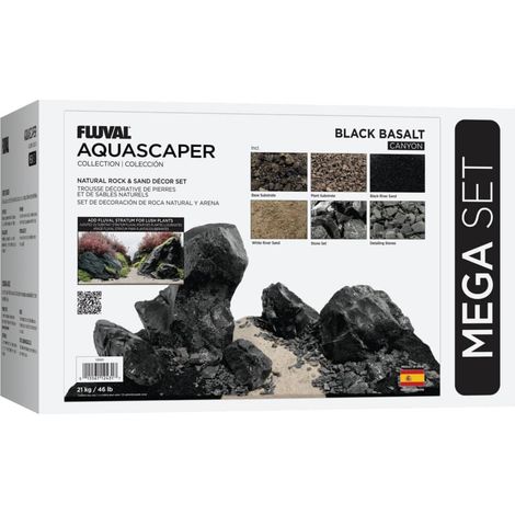 Kit de piedras y grava para acuascaping Fluval - Negro