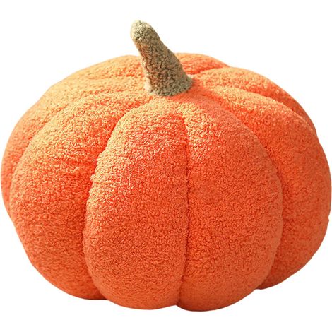 Coussin Citrouille 23cm, Peluche Décoration Maison Orange, Oreiller Canapé Confortable en Coton PP, Cadeau Original Salon Chambre (1/5)