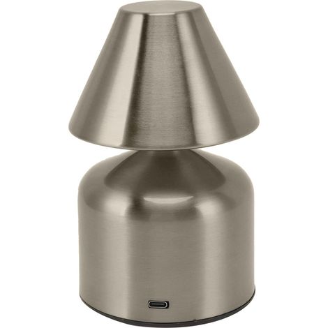 Lampe de Table Tactile Sans Fil 1800mAh, Variateur d'Intensité 3W, 3 Couleurs Rechargeable, Éclairage Bureau Chevet Bar Argent (1/5)