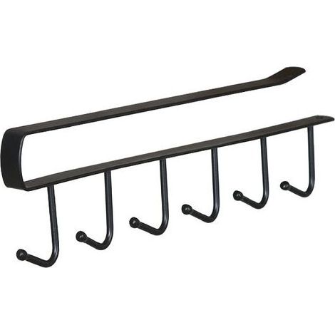 Haken zur Aufbewahrung von Tassen, Kleiderständer, Küchenutensilien, Krawatten, Gürteln und Schals zur Aufhängung unter dem Kleiderschrank (Schwarz) (1/5)