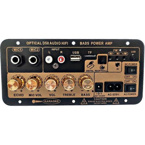 D50 35W Subwoofer Amplificateur de Puissance Carte avec Optical Audio 12V24V220V Bluetooth Audio Amplificateur Carte (1/5)