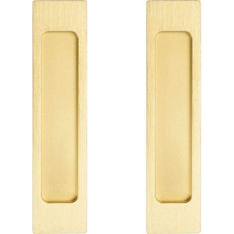 Lot de 2 Poignées Coulissantes Encastrées pour Porte de Placard Style Grange - 150 mm, Design Fondu et Installation Facile (1/5)