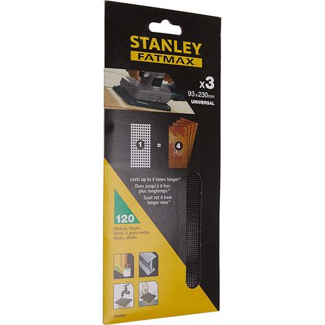 Stanley STA39057-XJ 3 PZ DI CARTA ABRASIVA 93 x 230 mm 120 gr (1/3)