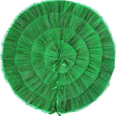 Jupe de sapin en tulle et dentelle verte, 120 cm, décoration de Noël, accessoires de fêtes