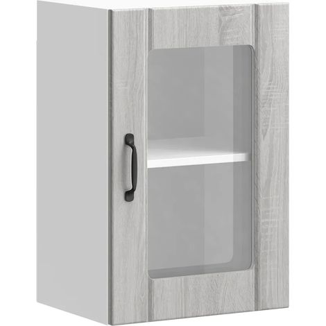 Mueble de pared de cocina de diseño contemporáneo con espacio de almacenamiento 40 x 31 x 60 cm madera de ingeniería gris 020050128 (1/5)