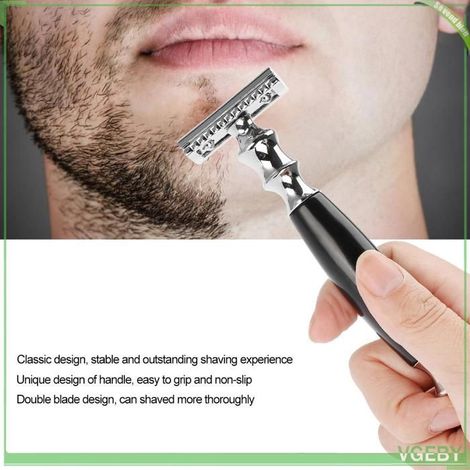 Rasoir - FAFEICY - Classique - Double tranchant - Alliage zinc + résine - Noir (1/5)