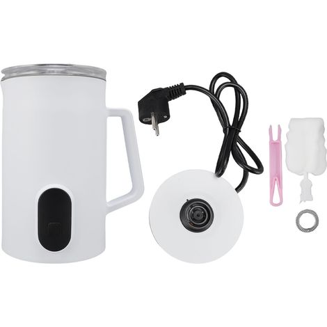 Soavoa Mousseur à Lait Électrique 4 en 1 Chauffe et Mousse Silencieux Antiadhésif pour Café Cappuccino 300ml Blanc (1/4)
