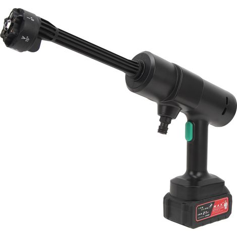 Nettoyeur haute pression sans fil 6 en 1 avec buse de pulvérisation, prise UE, 100-240 V, 12 000 mAh, 2,4 MPa, portable, pour clôtures et jardins, noir. (1/5)
