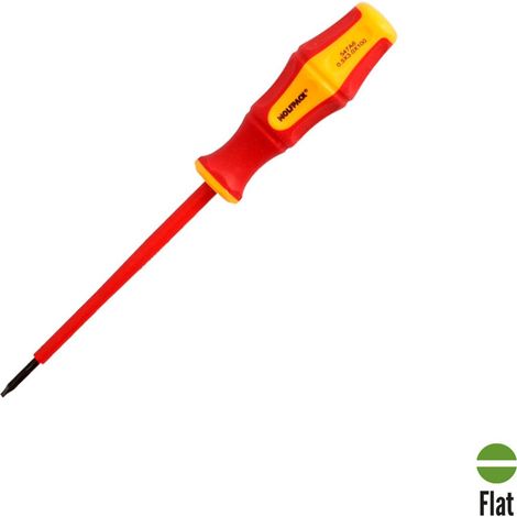 Wolfpack Destornillador Plano Aislado Certificado VDE 1.000 V. Médida 0,5 x Ø 3,0 x 100 mm., 40 g
