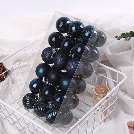 Boules de Noël de 40 mm à suspendre au sapin, décoration pour la maison et les fêtes (lot de 36) (1/2)