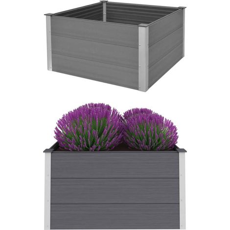 Lit surélevé de jardin,Jardinière,Pot de Fleurs WPC 100x100x54 cm Gris XZZZ448344 (1/5)
