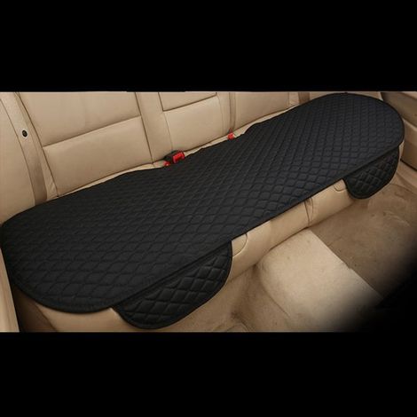 Coprisedile auto, sedile posteriore, in lino traspirante, beige, 134 x 50 cm (1/5)