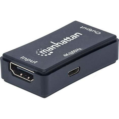 Répéteur HDMI Manhattan. 4K à 60 Hz. Actif. Amplifie le signal HDMI jusqu'à 40 m. Noir. Garantie de trois ans. Emballage sous blister. (1/5)