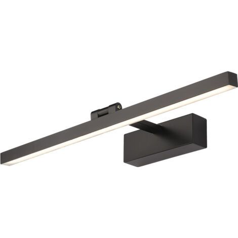 royaluxe-Lampe Miroir LED Salle de Bain 50cm, 12W, Applique Murale Salle de Bain 180° Rotatif, Lumière Miroir Salle de Bain Moderne, Blanc Chaud 3000K, Noir - RWApplique de salle de bain