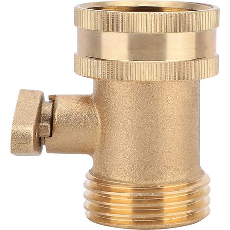 Adaptateur de raccord de tuyau d'arrosage avec vanne à bille en laiton 3/4" pour jardin (1/5)