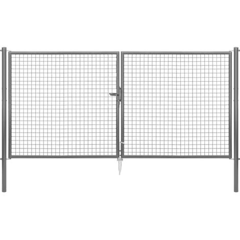 ALBERTS Wellengitter-Doppeltor, zinkp.anth.met.Kst.b., B Mitte-Mitte Pf.2988mmH1500mm (1/5)