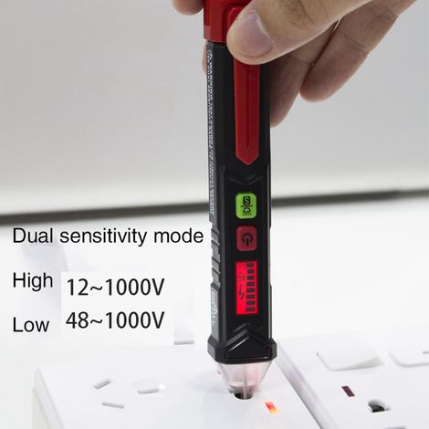 Multifunktionales Spannungsprüfgerät mit Digitalanzeige, Unterbrechungsprüfung, hoher Genauigkeit, akustischem und optischem Alarm, elektrischer Prüfstift (1/5)