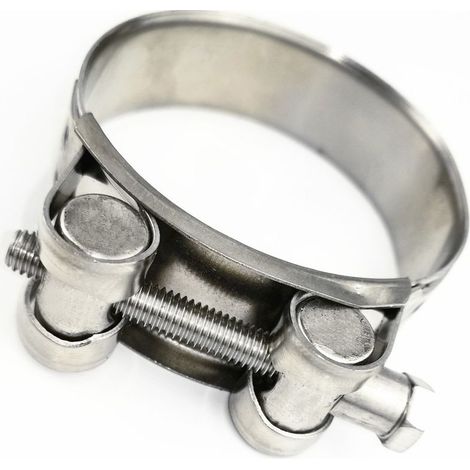 Lot de 2 colliers de serrage à tourillon 17-19 mm - largeur de la bande 18 mm - en acier - couleur argent - fluides clé plate tuyaux gaines ventilation (1/4)