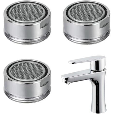 3-Piece Faucet Aerator Set, 24mm Faucet Filter Nozzle Plug Accessories, Female Water Saver Aerator Seal, for Kitchen, Bathroom, and Toilet Faucets, Water-Saving Foam Nozzles (1/5)