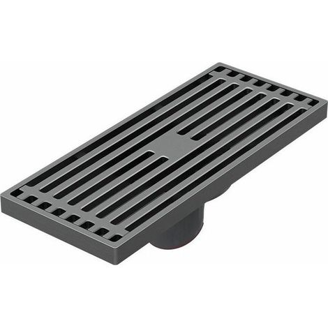 EASYCOMFORT Siphon de sol en cuivre massif invisible, modèle plongeant 820 droit noir, évacuation longue pour salle de bain et douche (1/5)
