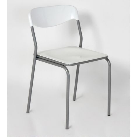 sedia "cristina" in plastica bianca, 45x43x75 cm