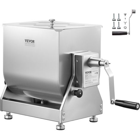 Mélangeur à Viande Manuel, Équipement de Traitement de la Viande Capacité 6,8 kg avec Réservoir Inclinable, Machine à Mélanger pour Chair à Saucisse en Acier Inoxydable, pour Bœuf Haché (1/5)