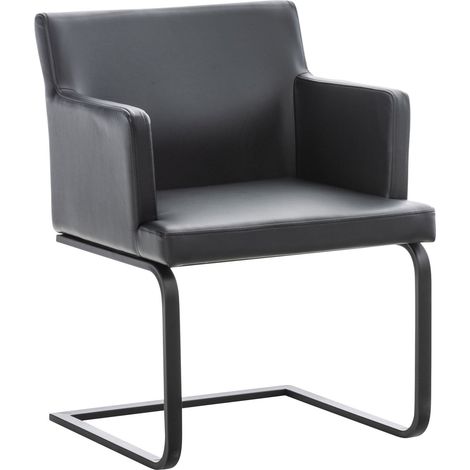 Sedia Pranzo Moderna Aberford In Similpelle nero nero (1/5)