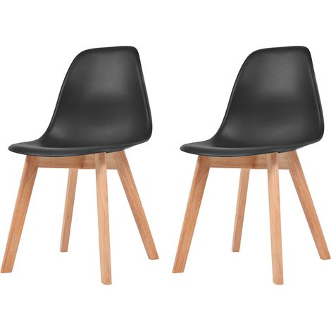 Esszimmerstühle 2 Stk. Schwarz Kunststoff