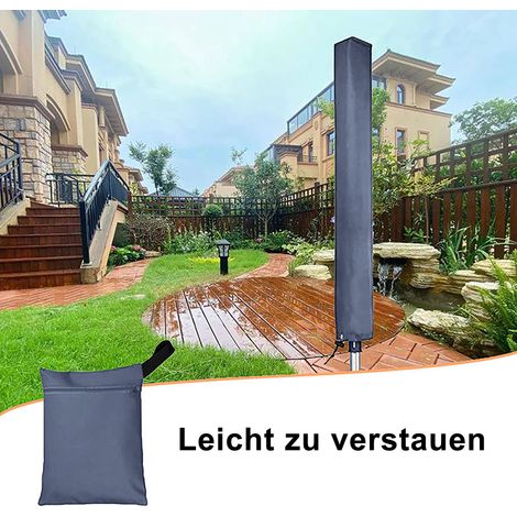 Housse de protection pour étendoir à linge extérieur - noire 600D + revêtement PVC 16 x 16 x 180 cm