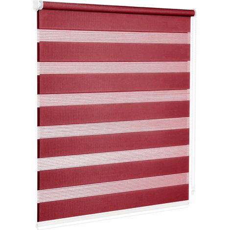 Tenda a Rullo Finestra Porta Interno Casa Ufficio Kit Montaggio Parete Telaio No Fori Bordeaux - 80x180 Cm