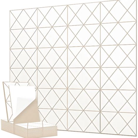 Lot de 12 panneaux insonorisants autocollants, 30 x 30 cm, panneaux muraux insonorisants en polyester haute densité, isolation thermique et ignifuge (1/5)