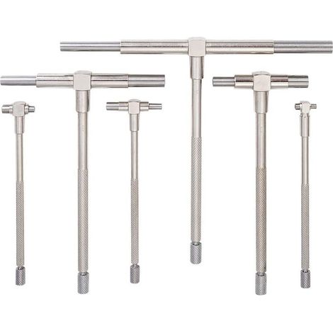 6Pièces Jauge Télescopique de Précision, Jauge D'alésage en T avec 8-150mm Réglable Haute Acier Inoxydable pour Mesure Rapide de l'intérieur d'un trou (1/5)