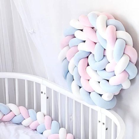 Tour de lit/coussin de canapé tissé - tresse à trois brins - doux et confortable, 3 mètres (1/3)